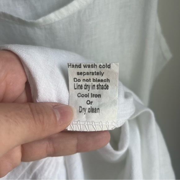 Valentina Naldi White 100% Linen Dress - Size Small - Picture 10 of 12